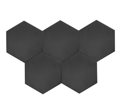 FT - Hexagon Black Matt Tile