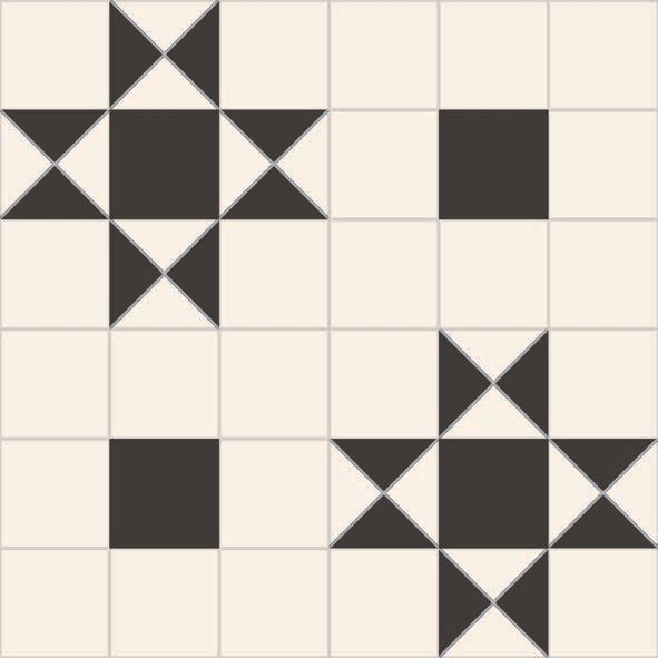 DB - Victorian Queen Black Matt Anti-Slip Tile