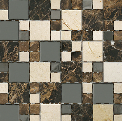 CW -  Marron Crema and Stainless Steel Combo Mosaic