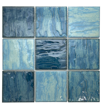 FT - Glazed Porcelain Ocean Blue Mosaic