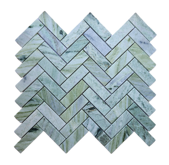 GS - Pewter Green Herringbone Mosaic