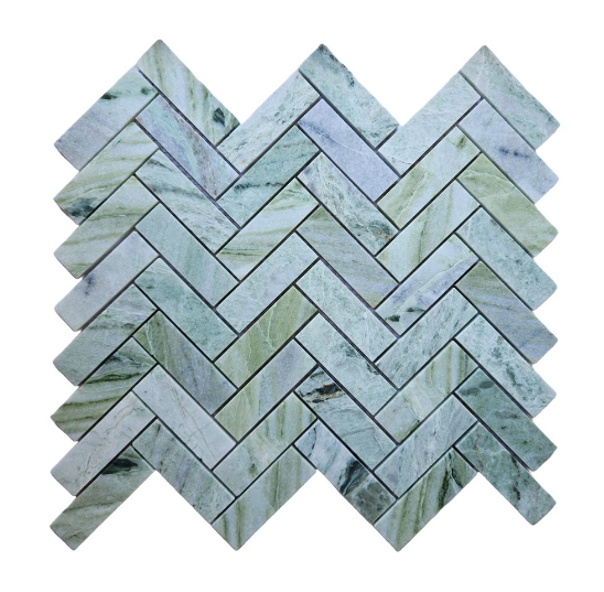 GS - Pewter Green Herringbone Mosaic — Pudlo South Africa