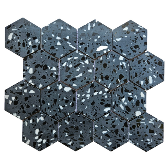 GS - Terrazzo Black and White Hexagon