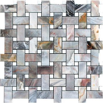 KM - Royal Grey Weave Mosaic