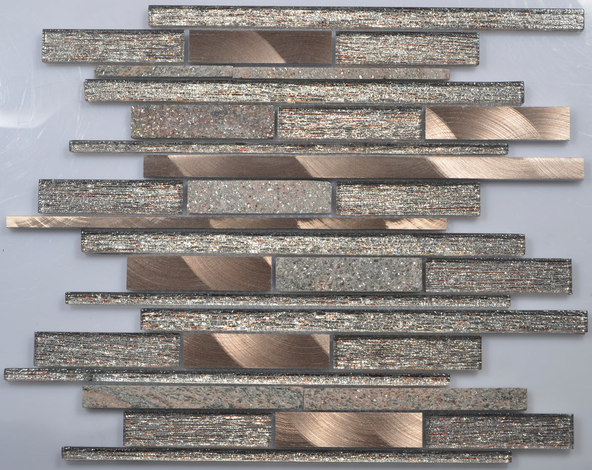Pudlo CA - Linear Copper Graphite Mosaic 8mm — Pudlo South Africa