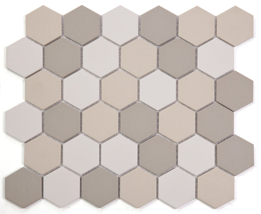 CA - Hexagon Medium Beige Mix Mosaic