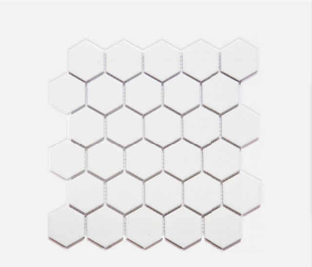 CA - Hexagon Medium White Matt Mosaic