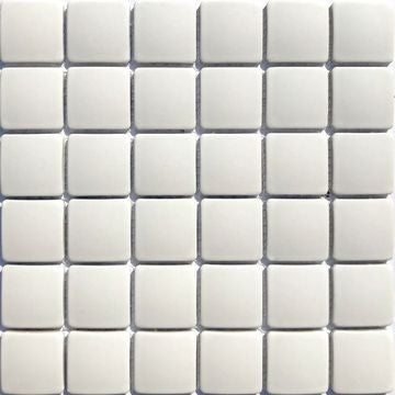 KM - Gloss White Domed Mosaic