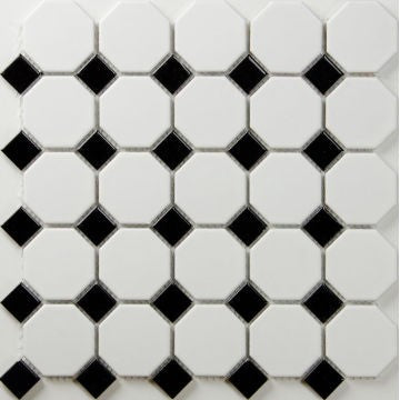 KM - Octagon Matt White Mosaic