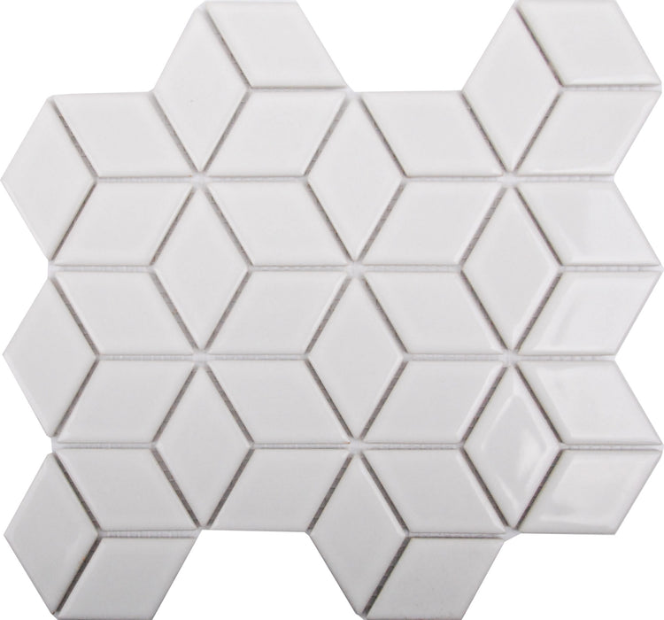 DJ - White Gloss 3D Cube Mosaic