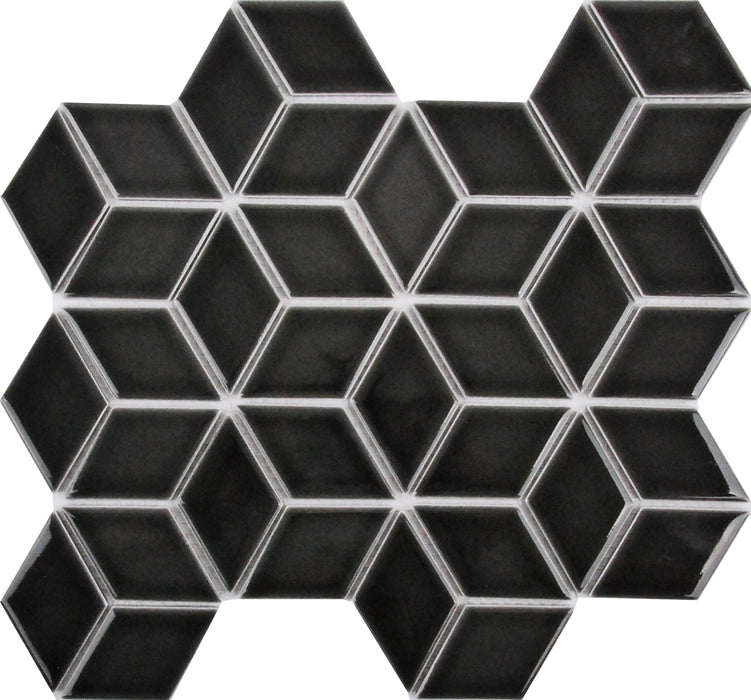 DJ - Black Gloss 3D Cube Mosaic END OF RANGE