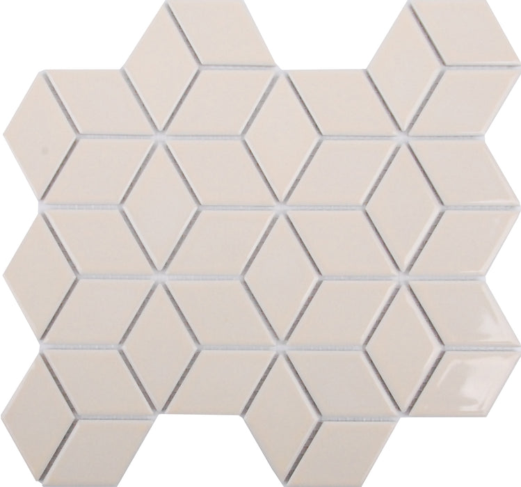 DJ - Beige Gloss 3D Cube Mosaic