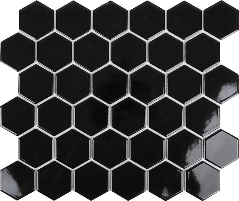 DJ - Black Hexagon Gloss Mosaic