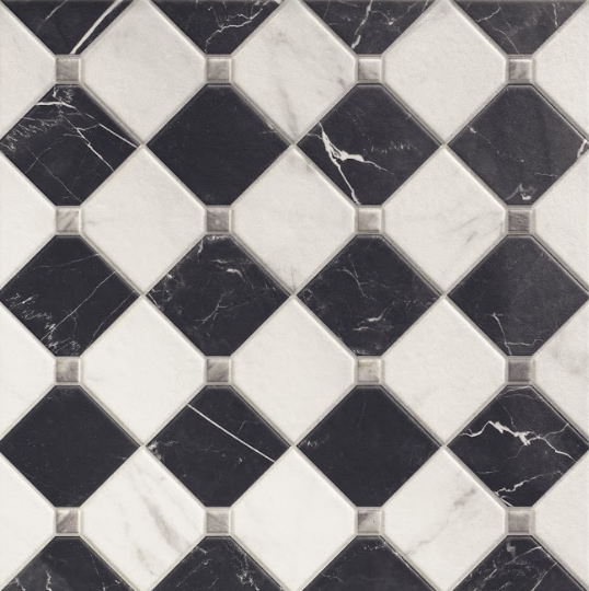 Decobella - Firenze Black and White Diamond Tile