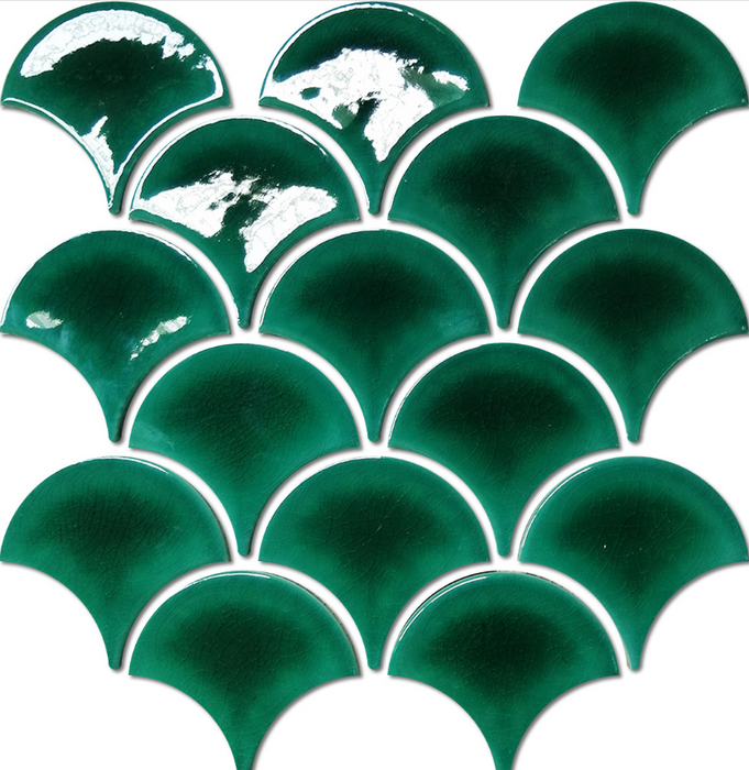 DJ - Emerald Green Fan Mosaic