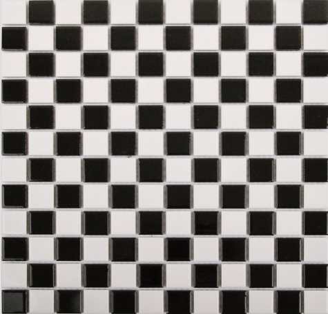 DJ - Black and White Checker Gloss Mosaic