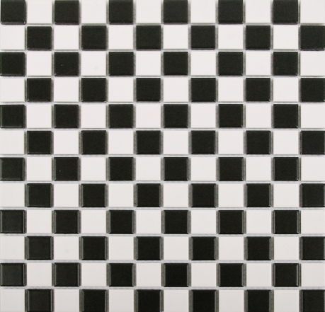 DJ - Black and White Checker Matt Mosaic