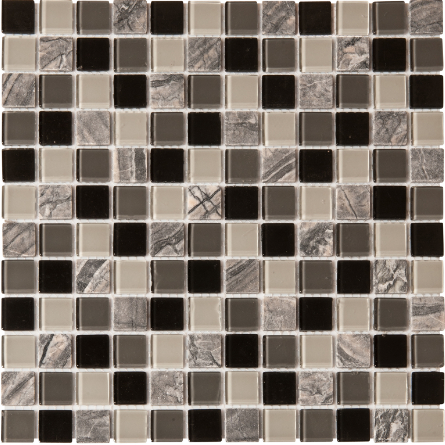 FT - Glass and Stone Black and Grey Mosaic
