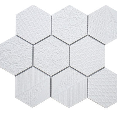 CW - White Dust Hexagon Mosaic