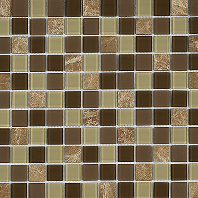 CW - Brown Marble/Glass Mix Mosaic