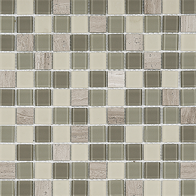 CW - Fawn Marble/Glass Mix Mosaic