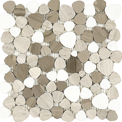 CW - Grey Combo Pebble Pattern Mosaic