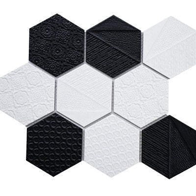 CW - Black/White Dust Hexagon Mosaic