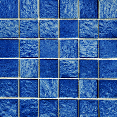 CW - Glazed Porcelain Wave Dark Blue Mosaic