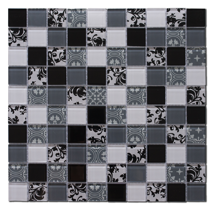 GS - Scroll Black,White & Grey Mosaic