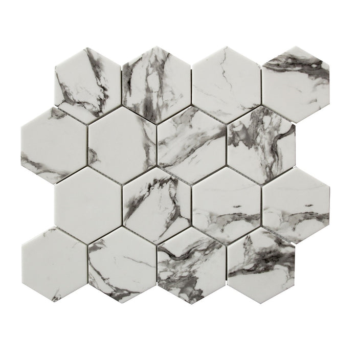 GS - Carrara Hexagonal Ink Jet Mosaic