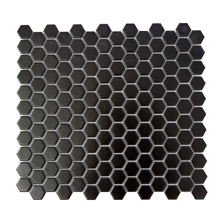 GS - Mini Black Hexagon Matt Mosaic