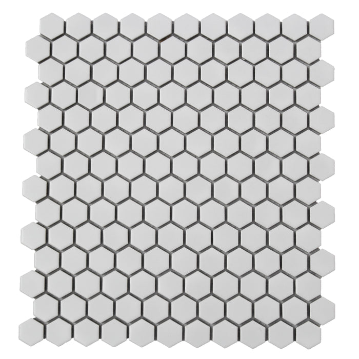 GS - Mini White Hexagon Matt Mosaic