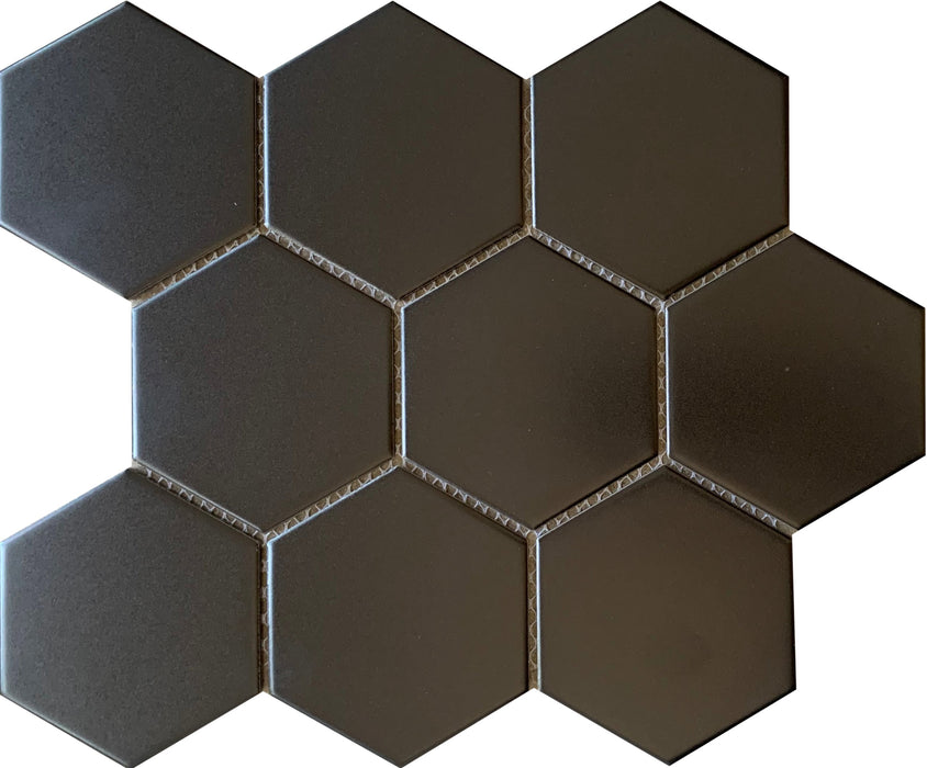 GS - Large Hexagonal Black Matt Mosaic