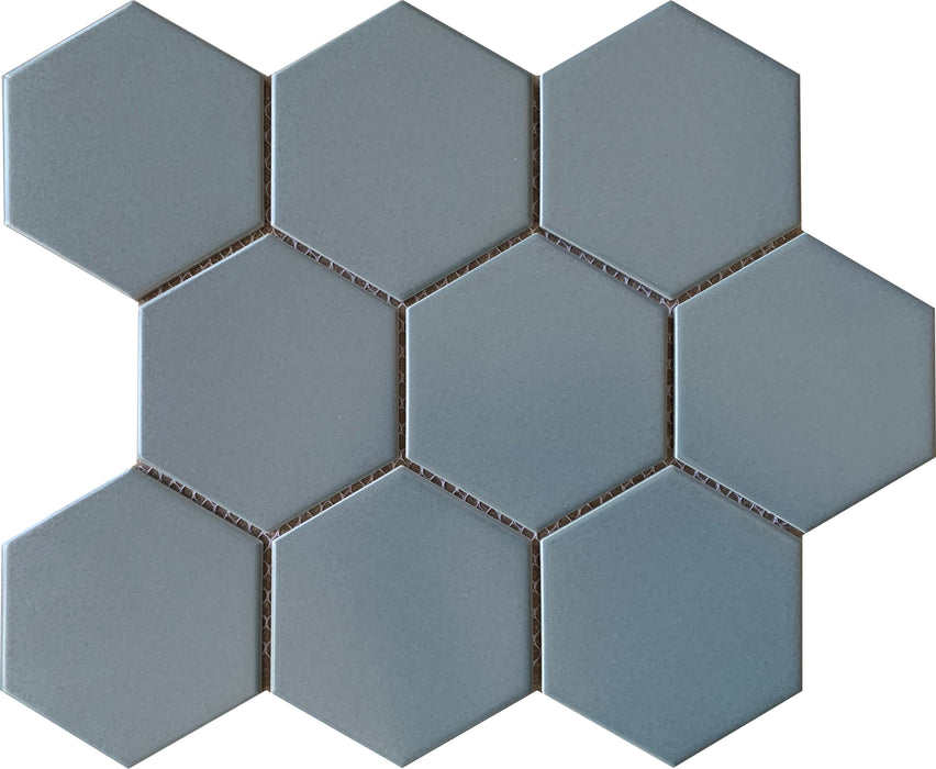 GS - Large Hexagonal Teal Matt Mosaic