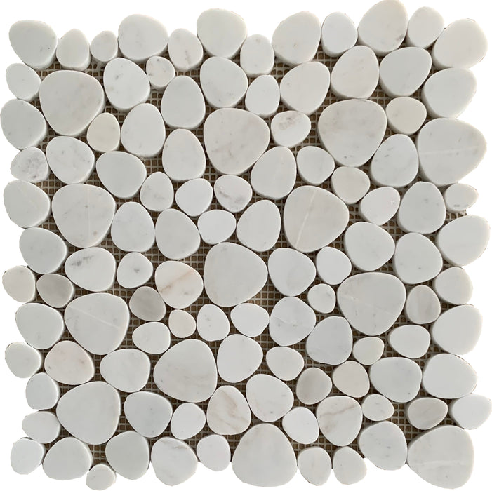 GS - Milky White Heart Polished Mosaic
