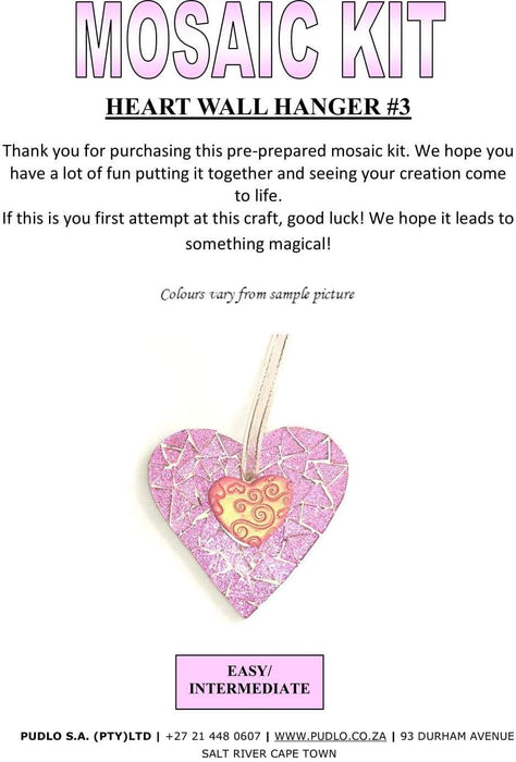 MK - Heart Wall Hanger 3 Mosaic Kit