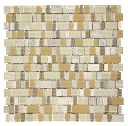 FT - Glass and Stone Frosted Egg Shell Mosaic