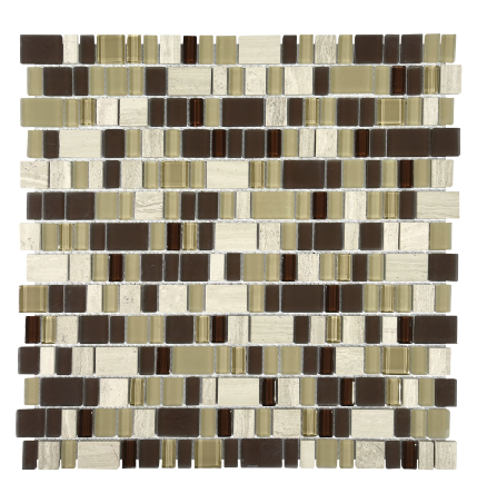 FT - Glass and Stone Frosted Brown Mosaic