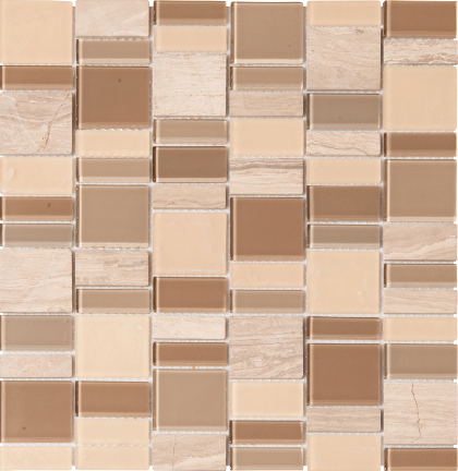 FT - Glass and Stone Creme Mosaic