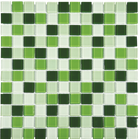 FT - Crystal Glass Green Mix Mosaic