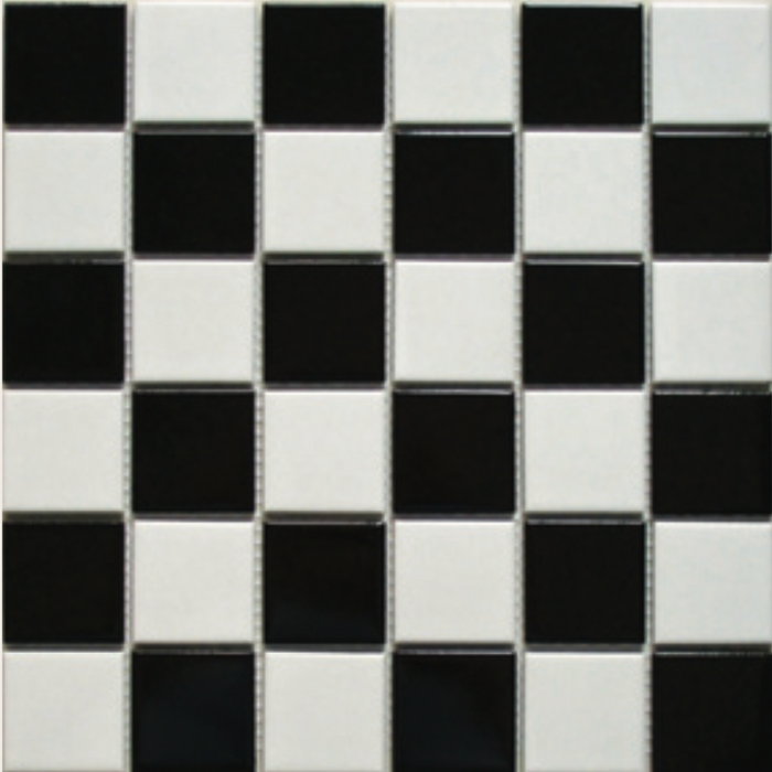 CA - Black/White Checkers Gloss 48mm Mosaic