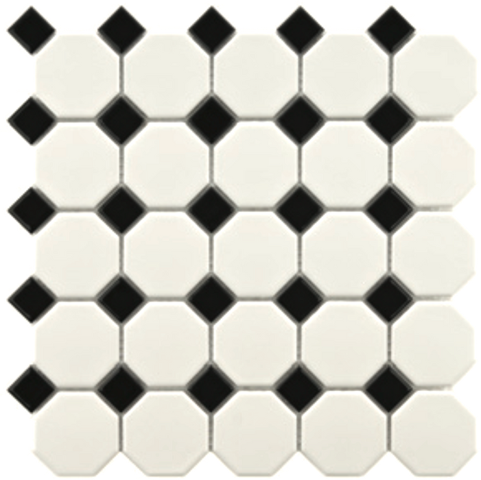 CA - Victorian Hexagon Black & White Mosaic