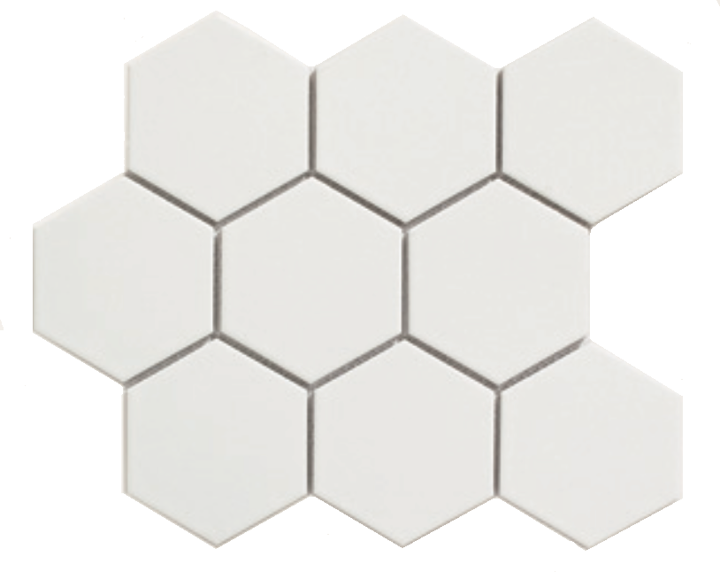 CA - Large Hexagon White Matt Mosaic