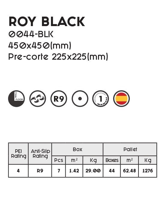 Decobella- Chic Roy Black Tile
